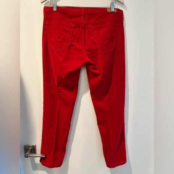 AG Adriano Goldschmied Vibrant Red Corduroy Pants The Stevie Ankle - Picture 6 of 9